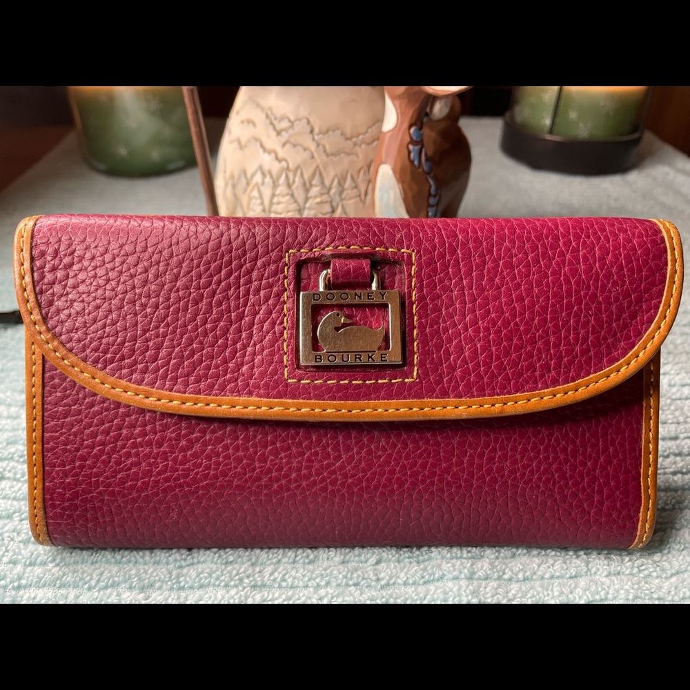 Dooney Raspberry Dillon Continental Clutch